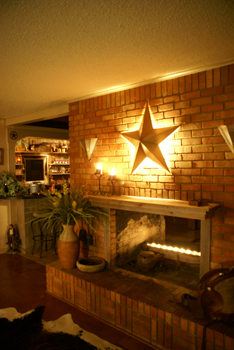 Foyer and fireplace